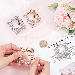 4 stücke 2 farben legierung kristall strass hochzeit schuh dekorationen&nbsp;FIND-CP0001-41B