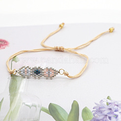 Verstellbare Gliederarmbänder aus Saatperlen-Perlen im Bohemian-Stil mit Herzmuster für Damen&nbsp;EL0457