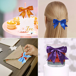 24 Stück 6 Farben Bowknot handgefertigtes Polyester-Ornament-Zubehör&nbsp;AJEW-TA0001-64