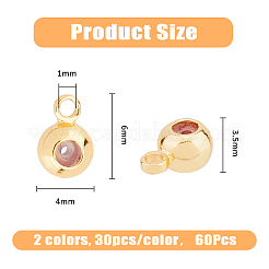 60 pz. 2 colori di ganci per tubi in ottone placcati in cremagliera&nbsp;KK-DC0004-19
