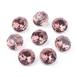 Cabochon di strass in vetro placcato con punta e retro&nbsp;RGLA-J012-8mm-515