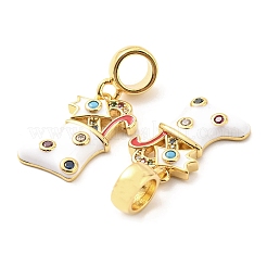 Colgantes de circonita cúbica micro pavé de latón chapado en oro real de 18k&nbsp;KK-M247-26G