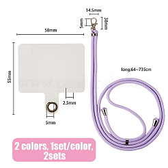 2 Set 2 Farben Polyester universell verstellbar Handygurt Crossbody Umhängeband Handyanhänger&nbsp;AJEW-HY0001-28