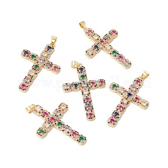 Ciondoli in ottone placcato a cremagliera con micro pavé di zirconi colorati&nbsp;ZIRC-C040-27G