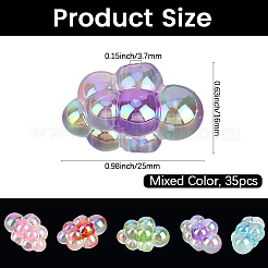 35 pz placcatura uv perline acriliche iridescenti arcobaleno&nbsp;PACR-PA0001-23