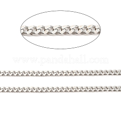 Anlaufschutz rhodinierte 925 Sterling Silber facettierte Panzerketten&nbsp;STER-F052-06P
