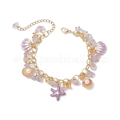 Armbänder aus natürlichen Ametrin-Splitterperlen&nbsp;BJEW-JB13155-03