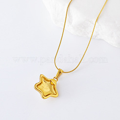 Collier avec pendentif étoile en acier inoxydable et perles d'imitation pour femme&nbsp;DN6793