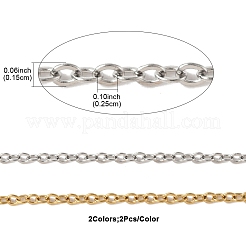 4 stücke 2 farben 304 edelstahl kabel kette halskette machen&nbsp;STAS-FS0001-80