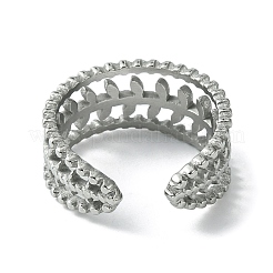 Bague de manchette ouverte en acier inoxydable 304 anti-ternissement&nbsp;RJEW-L110-045P