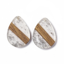 Pendentifs en résine transparente et bois de noyer&nbsp;RESI-M027-04D