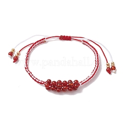 Braccialetti di perline intrecciate con perline di corniola naturale&nbsp;BJEW-MZ00253-01