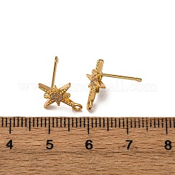 Ohrstecker aus Messing mit Pflastersteinen und klarem Zirkonia&nbsp;KK-Z121-10G