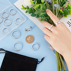 14 Stück Fingerring mit Rillen und Kristall-Strass in 7 Größen&nbsp;RJEW-UN0002-55P