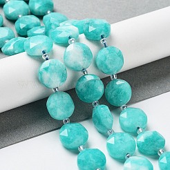 Naturweiß gefärbt Jade Perlen Stränge&nbsp;G-NH0004-014