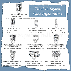 100 stücke 10 stil tibetischen stil legierung rohrKlaue&nbsp;FIND-SC0003-57