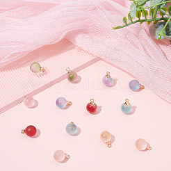 60pcs 6 Farben zweifarbige transparente sprühlackierte Glasanhänger&nbsp;GLAA-SC0001-68