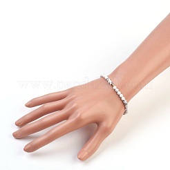 Bracelets extensibles de howlite naturelle&nbsp;BJEW-JB03797-09