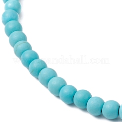 Bracelets extensibles en perles de turquoise synthétiques teintées pour femmes et hommes&nbsp;BJEW-JB11311-03