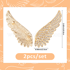 2 spilla in lega di strass ad ala per vestiti da zaino&nbsp;JEWB-FH0002-05G