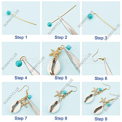 DIY-Set zur Herstellung von Ohrringen mit Ozean-Edelsteinen&nbsp;DIY-SC0020-31