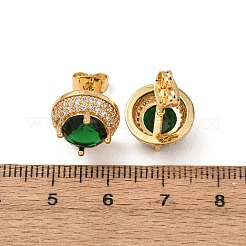 Aretes de latón con micro pavé de circonio cúbico para mujer&nbsp;EJEW-F418-05G