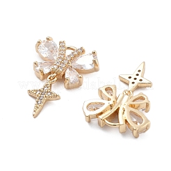 Pendentifs avec zircon cubiques à micro-pavés en laiton&nbsp;KK-B125-27G