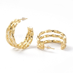Orecchini a mezzo cerchio in ottone&nbsp;EJEW-A056-39G