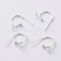 Boucles d'oreilles demi-créoles en acier inoxydable 304&nbsp;STAS-Z028-B02-S