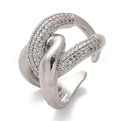 Manschetten-Fingerringe aus Messing mit Mikropavé-Zirkonia&nbsp;RJEW-C120-26P
