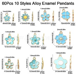 60pcs 10 styles de pendentifs en émail en alliage&nbsp;FIND-CJ0002-33