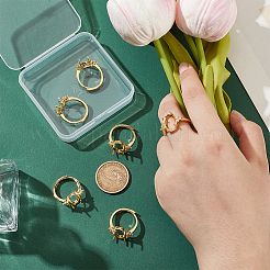 6 Stück Rack Plating oval Messing Micro Pave Zirkonia verstellbare Ringkomponenten&nbsp;KK-UN0003-38