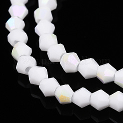 Brins de perles de verre galvanisées de couleur unie opaque&nbsp;EGLA-A039-P2mm-L15