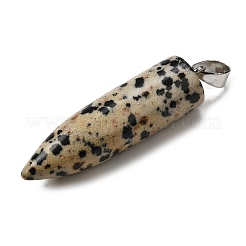 Pendentifs pointus en jaspe dalmatien naturel&nbsp;G-F820-12K