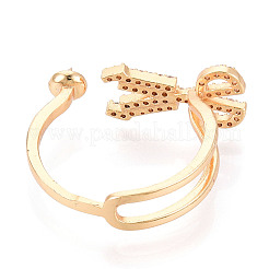 Scherenform Messing Micro Pave klare Zirkonia Cup Peg Ring Einstellungen&nbsp;KK-T076-11G