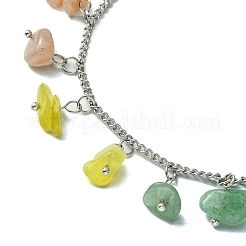 Chakra-Thema-Armbänder mit natürlichen und synthetischen Nugget-Mischedelsteinen&nbsp;BJEW-TA00401