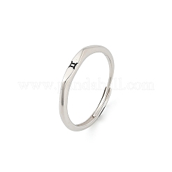 925 anello regolabile in argento sterling rodiato&nbsp;RJEW-S397-01P-09
