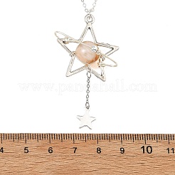 Colliers pendentifs en forme d'étoile en alliage de citrine naturelle chauffée pour femmes&nbsp;NJEW-TA00273-04