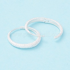 Strukturierte 925 kleine Huggie-Creolen aus Sterlingsilber&nbsp;EJEW-I260-29S