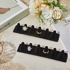 2 x Schmuck-Organizer-Halter mit 6 Steckplätzen aus Harzbeflockung für Ringe&nbsp;ODIS-BBC0001-05