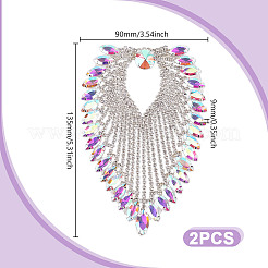 2 accessorio per abbigliamento con strass a forma di foglia&nbsp;DIY-GA0007-89