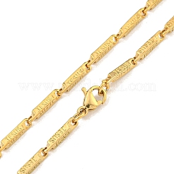 Ionenplattierung (IP) goldene Halsketten aus 201 Edelstahl mit Drehstange&nbsp;NJEW-K270-09