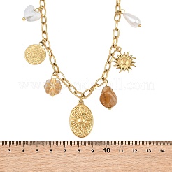 Collane a pettorina da donna con pendenti multipli in acciaio inossidabile 304&nbsp;SA-CBA717A-02G-02