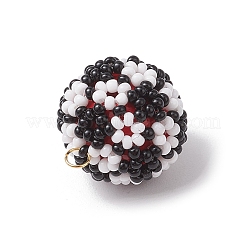Pendentifs de football en perles de verre&nbsp;PALLOY-MZ00549