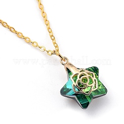 Ensembles de bijoux en verre étoile galvanoplastie&nbsp;SJEW-JS01120-03