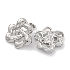 Boucles d'oreilles à tige en acier inoxydable 304 anti-ternissement avec fleur&nbsp;EJEW-H013-27P