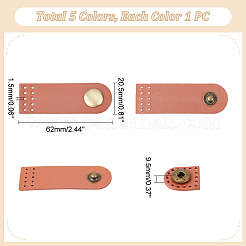 5 pz. 5 colori di fermagli per borse in pelle bovina ad arco da cucire&nbsp;FIND-HY0002-37