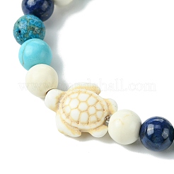Bracciali sintetici turchesi tinti con tartaruga da spiaggia estiva&nbsp;BJEW-JB10896-02