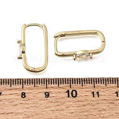 Pendientes de aro pequeños de latón con circonitas cúbicas transparentes&nbsp;EJEW-G473-03G