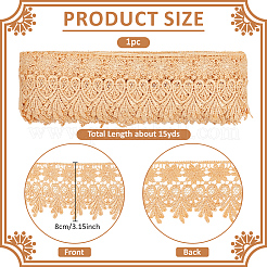 Ruban de dentelle de fleur de polyester&nbsp;OCOR-WH0105-156D